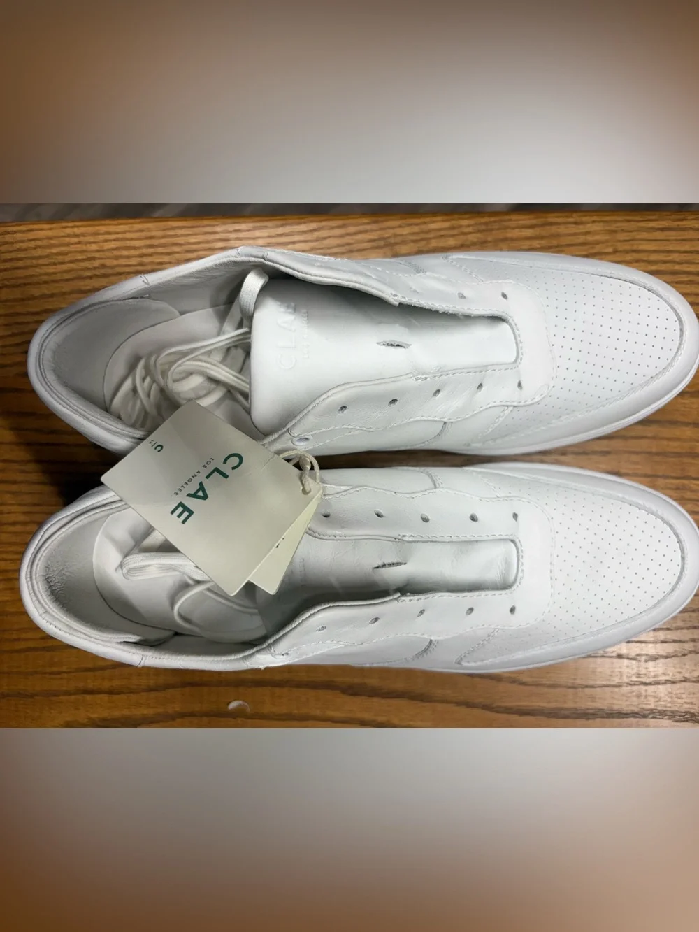 Clae Malone Men’s White Leather Sneakers
